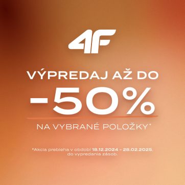 VÝPREDAJ AŽ DO -50%