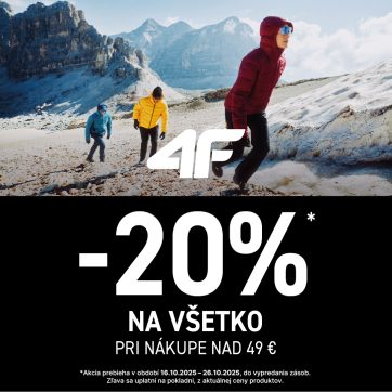 -20%* NA VŠETKO PRI NÁKUPE NAD 49 €