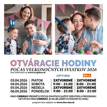 Otváracie hodiny počas veľkonočných sviatkov 2026
