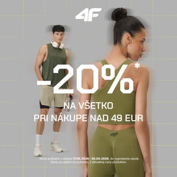 -20%* NA VŠETKO PRI NÁKUPE NAD 49 EUR