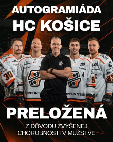 Autogramiáda hráčov HC Košice PRELOŽENÁ!!