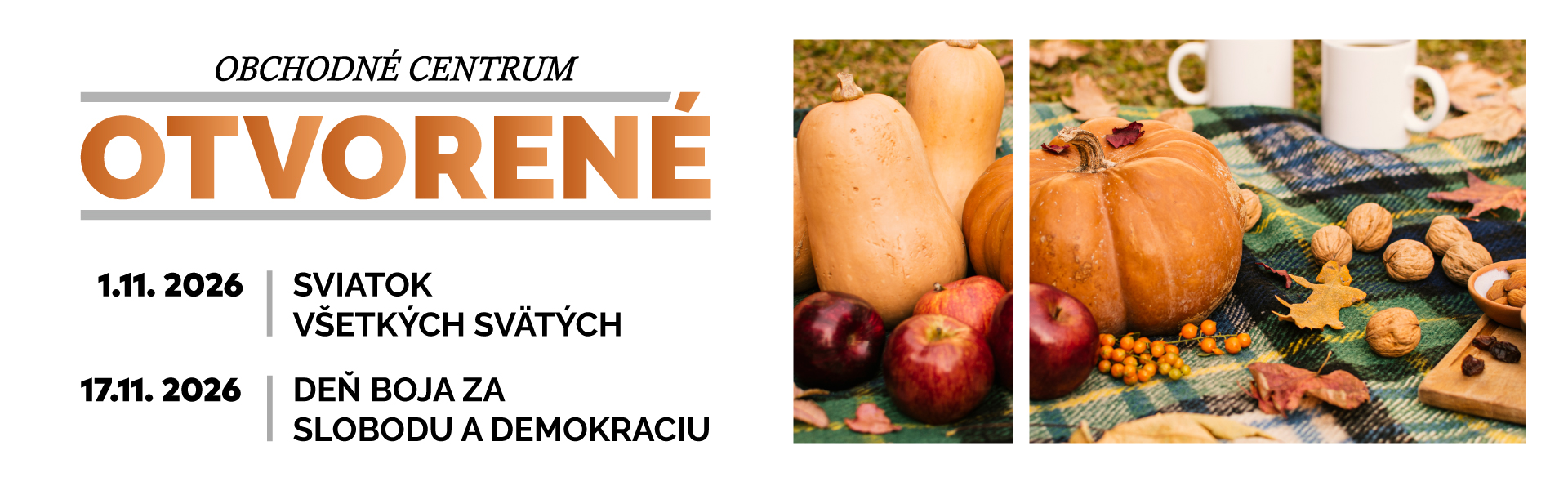 Otváracie hodiny počas nadchádzajúcich sviatkov